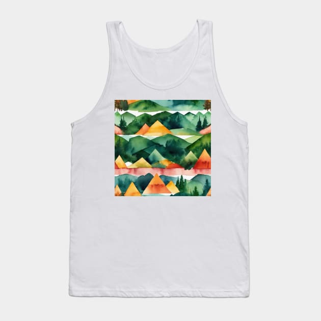 Watercolor Geometric Tank Top by justrachna